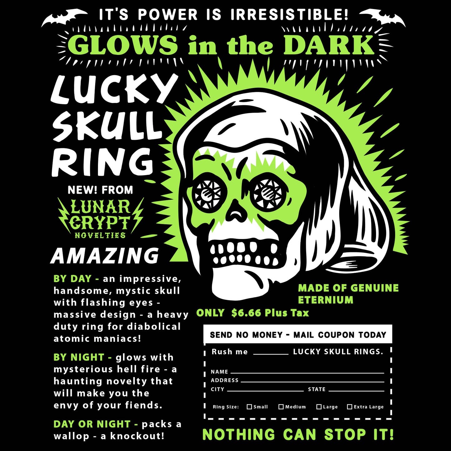 Lucky Skull Ring Mail Away Ad - Unisex T-Shirt